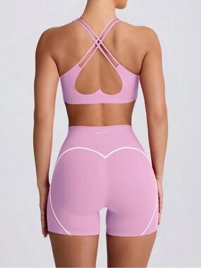 Bo+Tee Soft Active Mini Shorts in Dusty Pink
